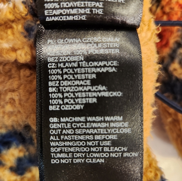 Vintage North Face Men Tan Aztec Geometric Sherpa 1/2 Zip Hoodie Size XL Plush - Picture 16 of 16